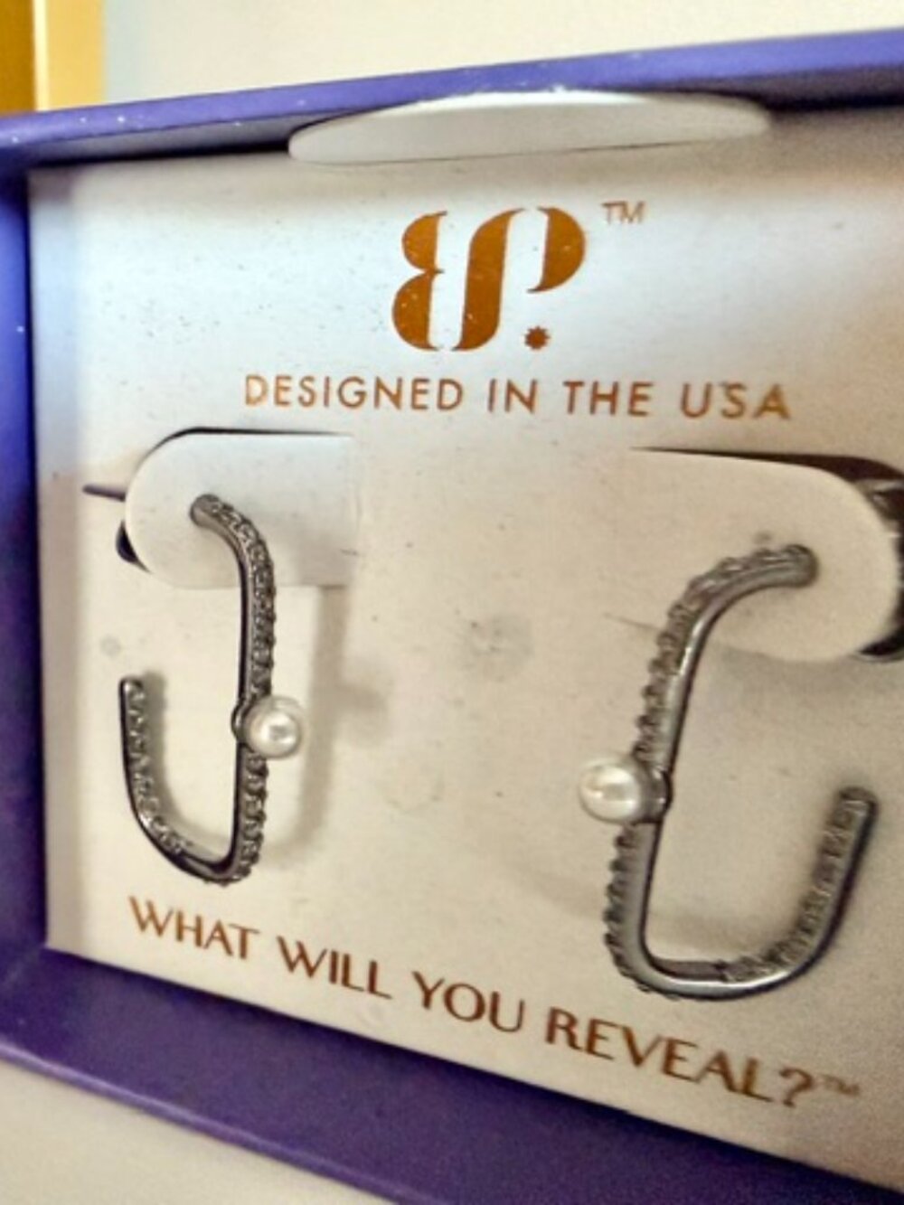 Bomb Party June 2026 "Linked Love" Pearl Link Hoop Earrings - Hematite (NIB)